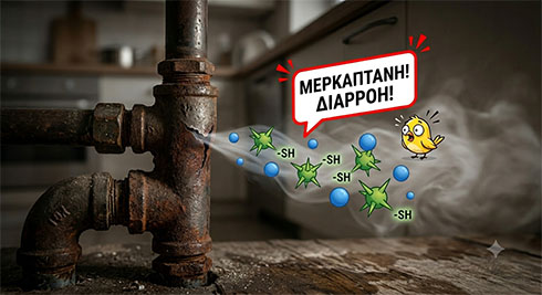Η μερκαπτάνη προστίθεται στο άοσμο φυσικό αέριο για να ανιχνεύεται αμέσως η παραμικρή διαρροή.