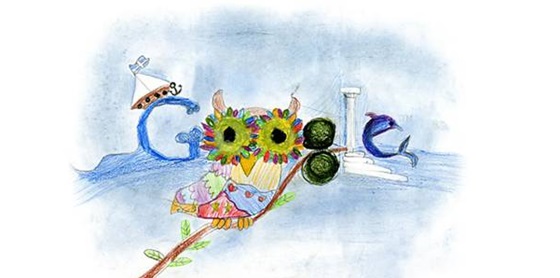 Νικητής «Doodle 4 Google» (1η-3η Δημοτικού) - Η Ελλάδα μου, ΑΝΑΣΤΑΣΙΑ ΚΑΡΕΛΑ, 2/θέσιο Πειραματικό Σχολείο Πατρών Doodle-2